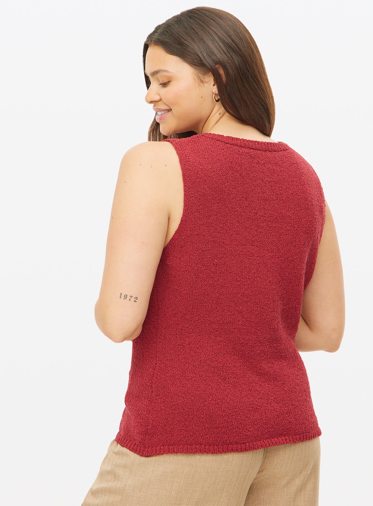 Dark Red Slub Button-Through Waistcoat 20 - Image 5 thumbnail
